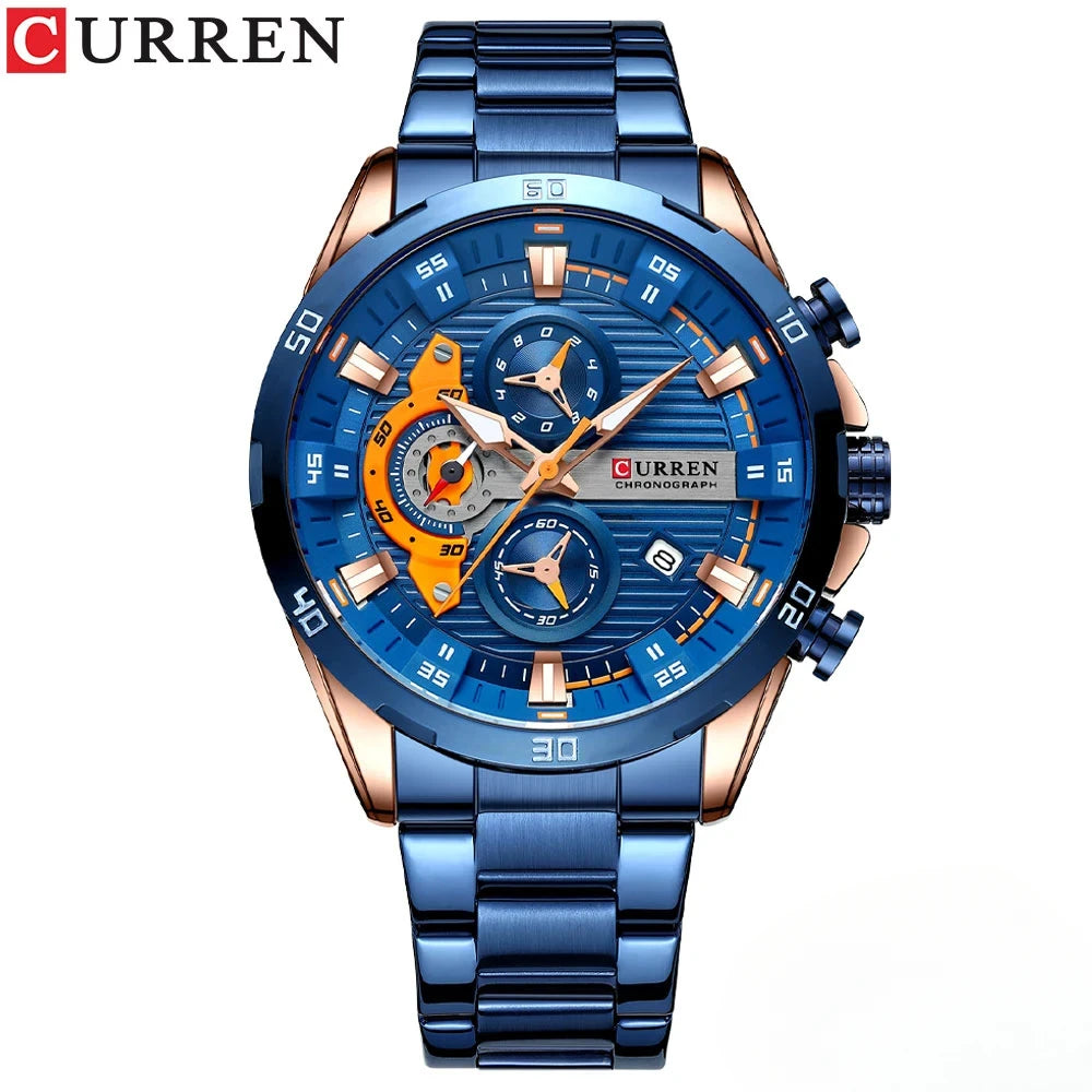 CURREN 8402 Men's Waterproof Stainless Steel Quartz Watch